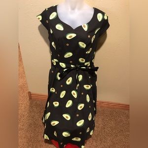Cap Sleeve Retro Swing Avocado Dress XL